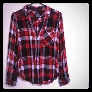 Black and Red Plaid Top